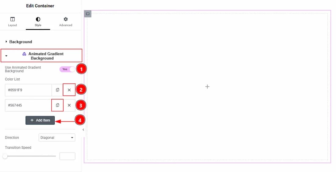 How To Use The Animated Gradient Background Extension By Atomic Addons - Using the Animated Gradient Background Extension 01