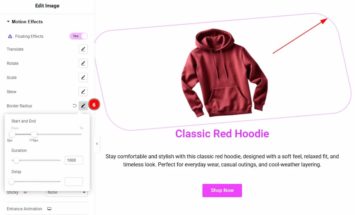 Using the Floating Effects Extension screenshot