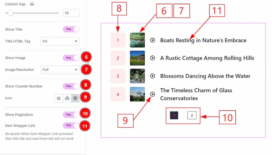 Content Tab Settings - Layout Section 02