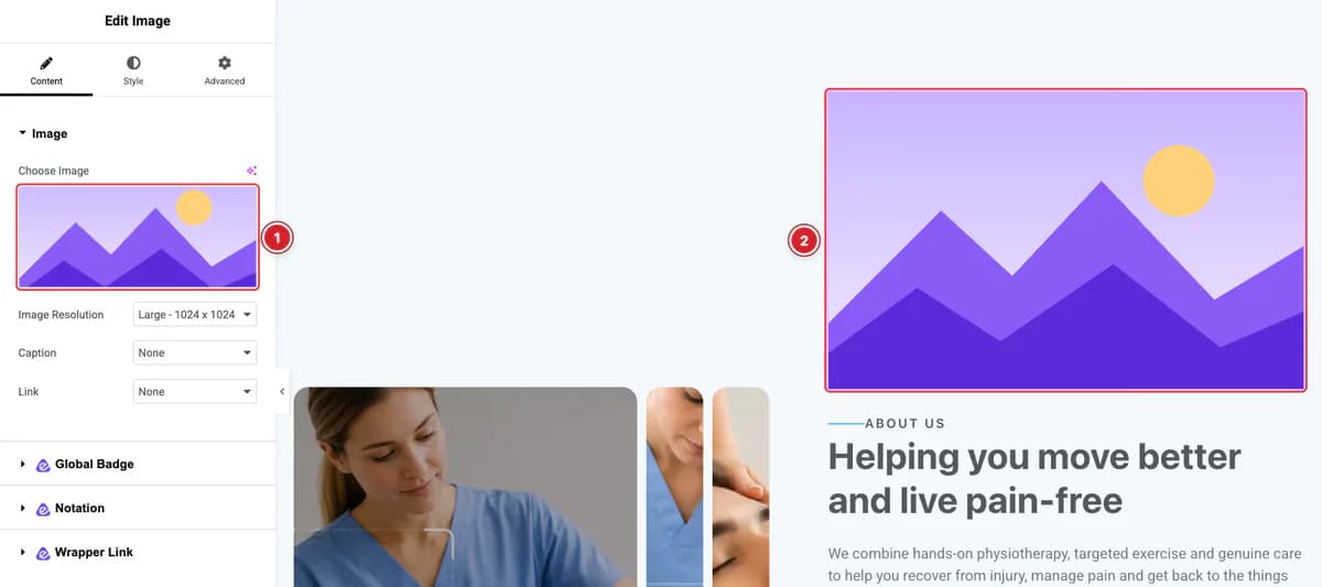 An SVG shown by Elementor's Image widget
