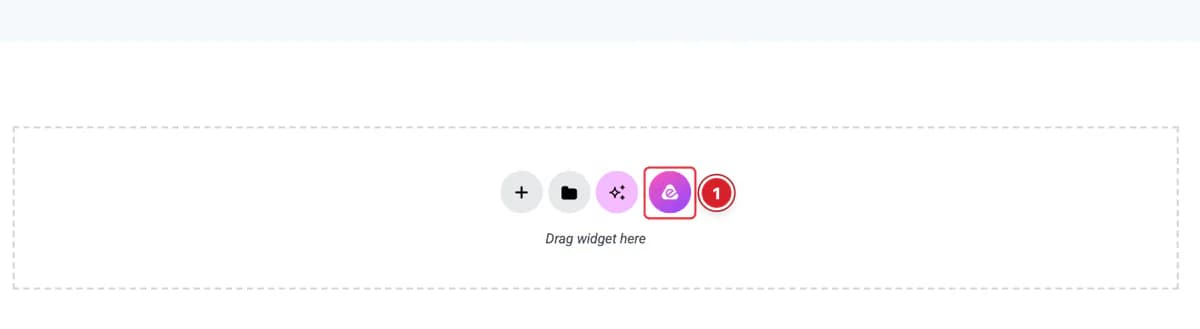 The Atomic Addons button in Elementor's add-section area