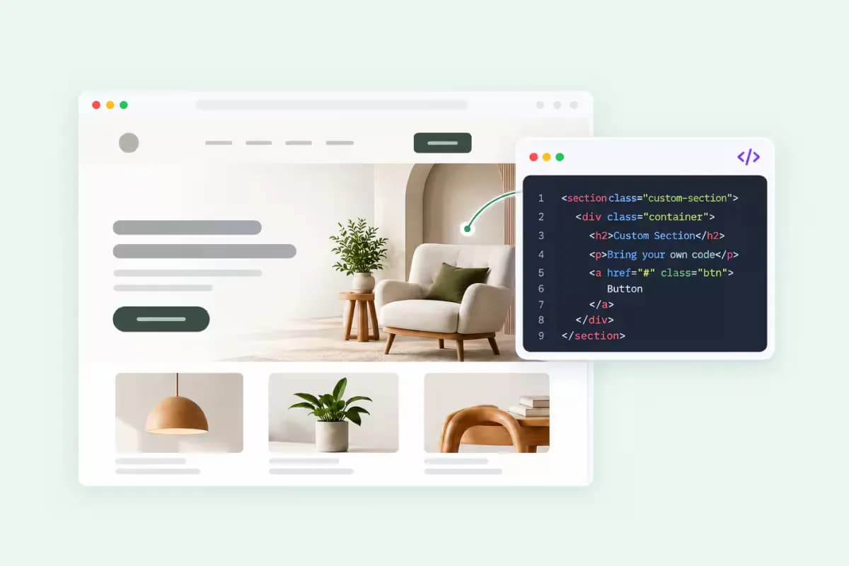 Custom code editor with head and footer tabs for adding CSS, JavaScript and analytics tracking snippets to a WordPress site