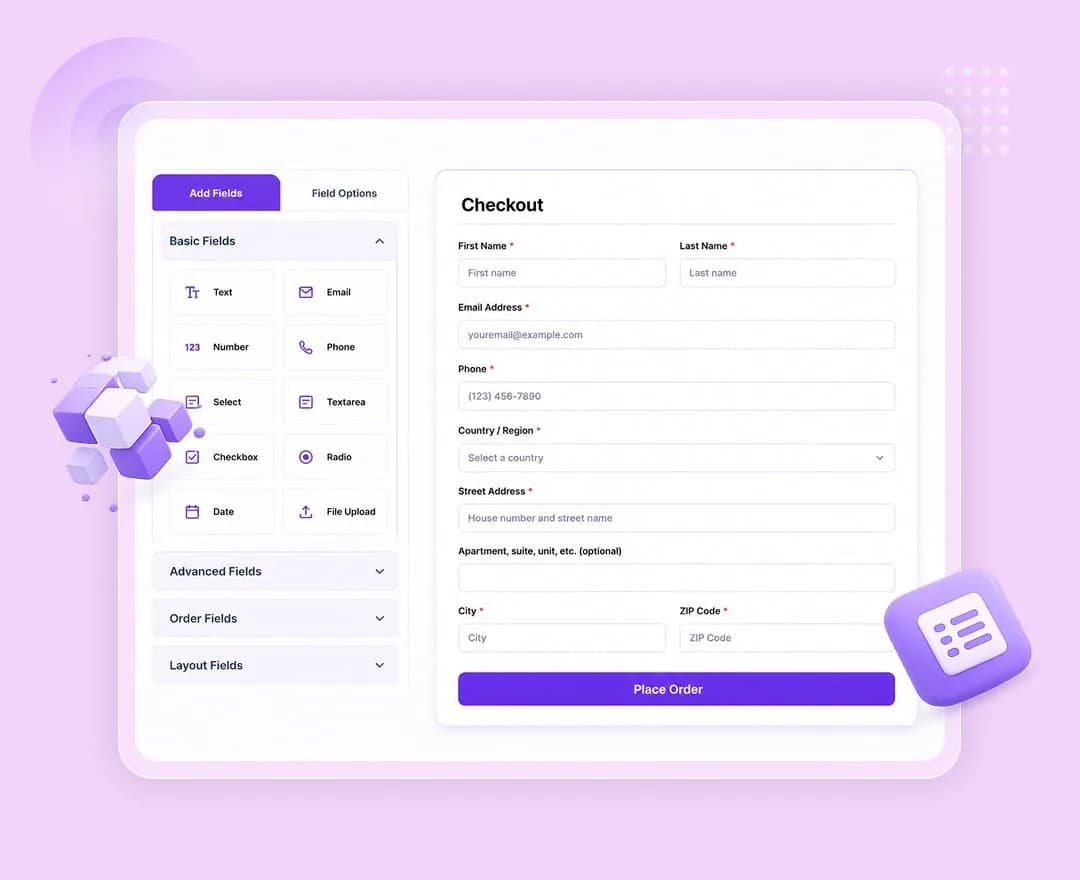 Drag and drop editor rearranging WooCommerce checkout form fields